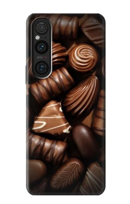 W3840 Dark Chocolate Milk Chocolate Lovers Hard Case and Leather Flip Case For Sony Xperia 1 V