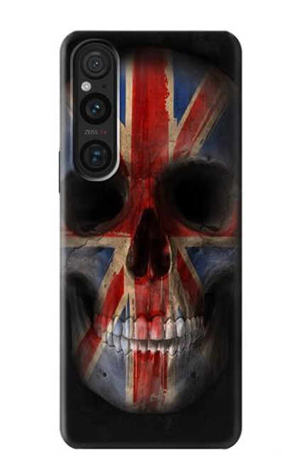W3848 United Kingdom Flag Skull Hard Case and Leather Flip Case For Sony Xperia 1 V
