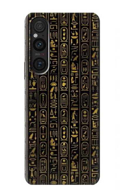 W3869 Ancient Egyptian Hieroglyphic Hard Case and Leather Flip Case For Sony Xperia 1 V