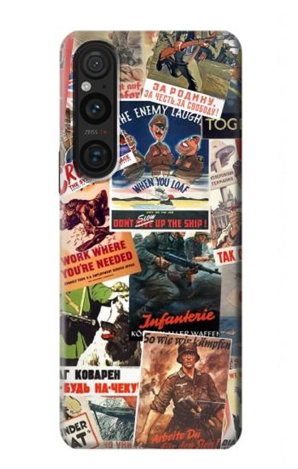 W3905 Vintage Army Poster Hard Case and Leather Flip Case For Sony Xperia 1 V