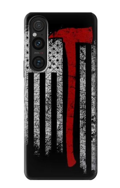 W3958 Firefighter Axe Flag Hard Case and Leather Flip Case For Sony Xperia 1 V