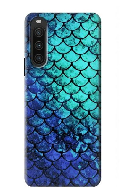 W3047 Green Mermaid Fish Scale Hard Case and Leather Flip Case For Sony Xperia 10 V