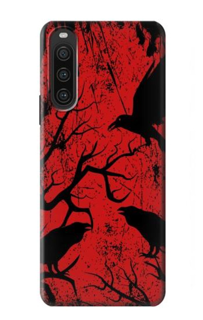 W3325 Crow Black Blood Tree Hard Case and Leather Flip Case For Sony Xperia 10 V