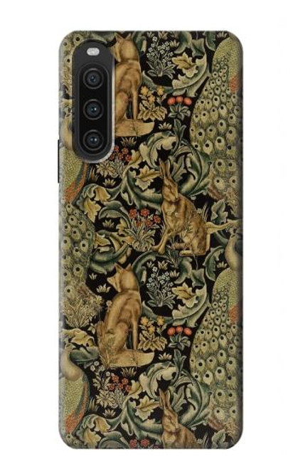 W3661 William Morris Forest Velvet Hard Case and Leather Flip Case For Sony Xperia 10 V