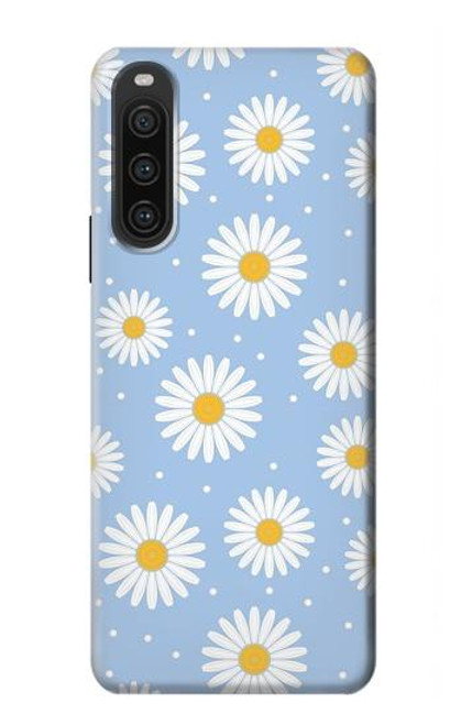 W3681 Daisy Flowers Pattern Hard Case and Leather Flip Case For Sony Xperia 10 V