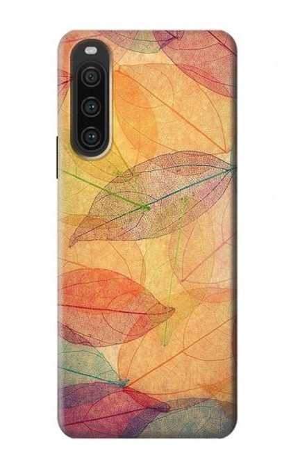 W3686 Fall Season Leaf Autumn Hard Case and Leather Flip Case For Sony Xperia 10 V