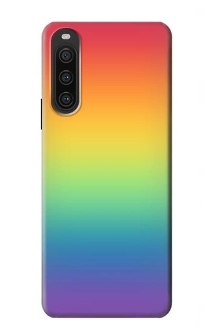 W3698 LGBT Gradient Pride Flag Hard Case and Leather Flip Case For Sony Xperia 10 V