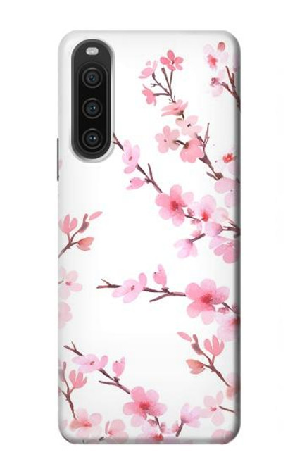 W3707 Pink Cherry Blossom Spring Flower Hard Case and Leather Flip Case For Sony Xperia 10 V