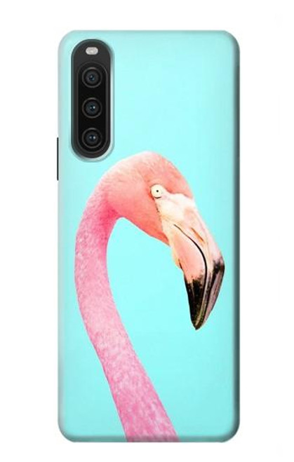 W3708 Pink Flamingo Hard Case and Leather Flip Case For Sony Xperia 10 V