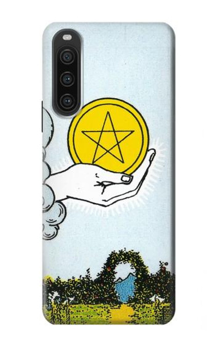 W3722 Tarot Card Ace of Pentacles Coins Hard Case and Leather Flip Case For Sony Xperia 10 V