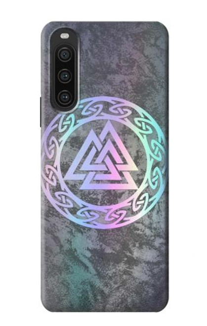 W3833 Valknut Odin Wotans Knot Hrungnir Heart Hard Case and Leather Flip Case For Sony Xperia 10 V