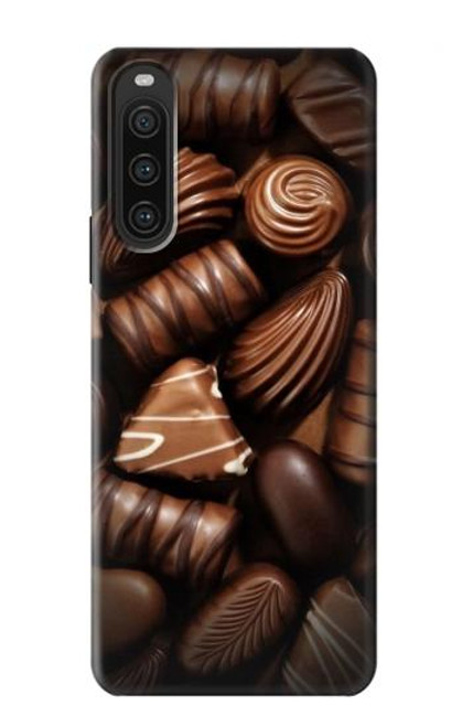 W3840 Dark Chocolate Milk Chocolate Lovers Hard Case and Leather Flip Case For Sony Xperia 10 V