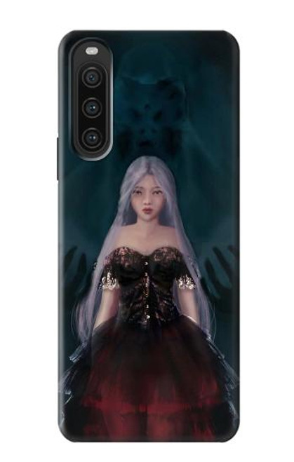 W3847 Lilith Devil Bride Gothic Girl Skull Grim Reaper Hard Case and Leather Flip Case For Sony Xperia 10 V