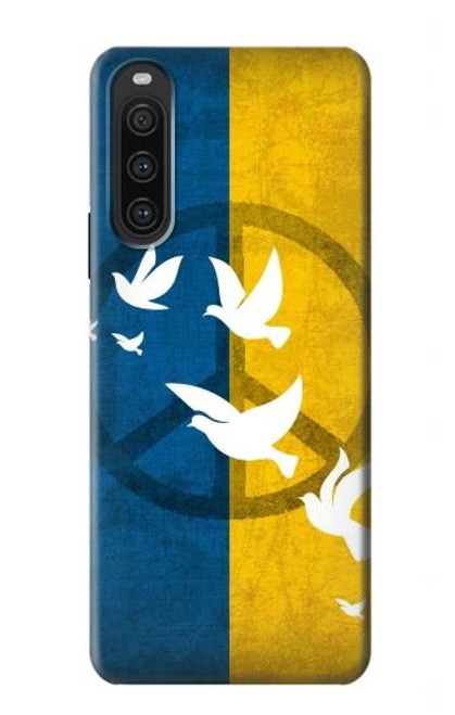 W3857 Peace Dove Ukraine Flag Hard Case and Leather Flip Case For Sony Xperia 10 V