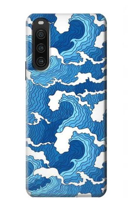 W3901 Aesthetic Storm Ocean Waves Hard Case and Leather Flip Case For Sony Xperia 10 V