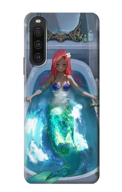 W3912 Cute Little Mermaid Aqua Spa Hard Case and Leather Flip Case For Sony Xperia 10 V