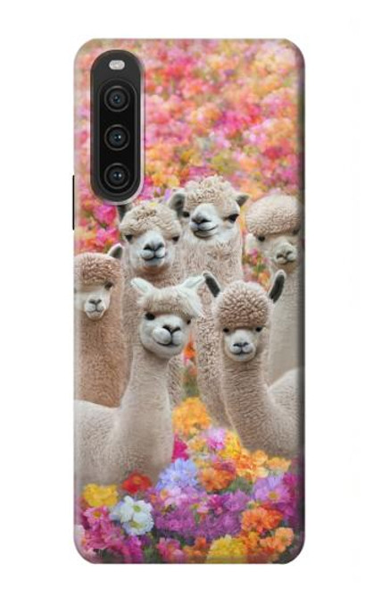 W3916 Alpaca Family Baby Alpaca Hard Case and Leather Flip Case For Sony Xperia 10 V