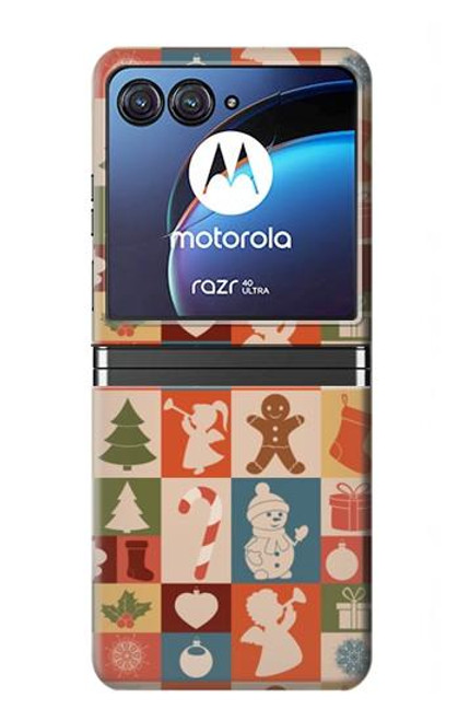 W2854 Cute Xmas Pattern Hard Case For Motorola Razr 40 Ultra