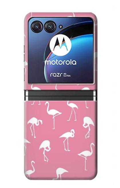 W2858 Pink Flamingo Pattern Hard Case For Motorola Razr 40 Ultra