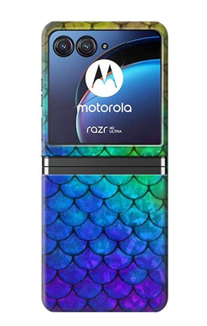 W2930 Mermaid Fish Scale Hard Case For Motorola Razr 40 Ultra
