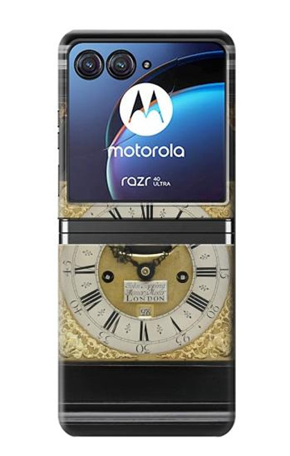W3144 Antique Bracket Clock Hard Case For Motorola Razr 40 Ultra
