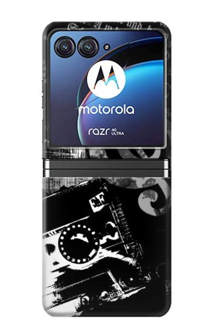 W3197 Music Cassette Note Hard Case For Motorola Razr 40 Ultra