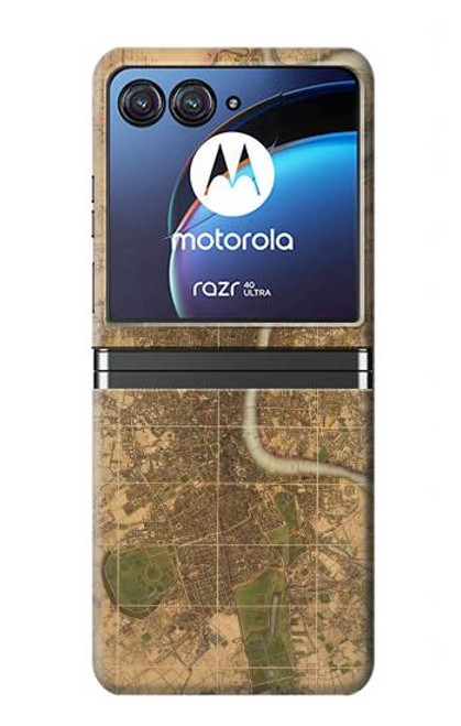 W3230 Vintage Map of London Hard Case For Motorola Razr 40 Ultra