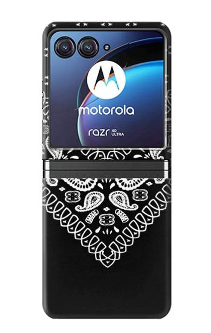 W3363 Bandana Black Pattern Hard Case For Motorola Razr 40 Ultra