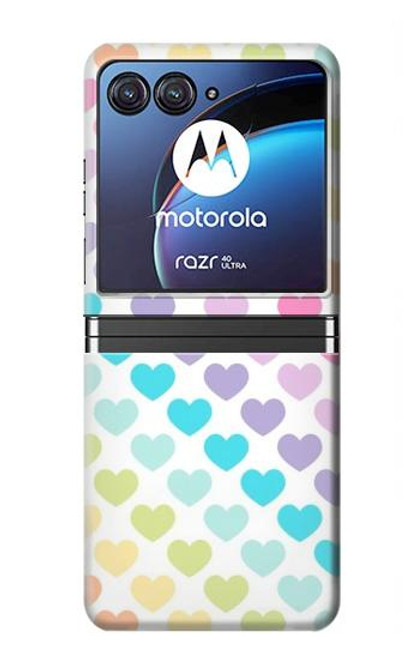 W3499 Colorful Heart Pattern Hard Case For Motorola Razr 40 Ultra