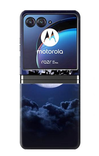 W3508 Xmas Santa Moon Hard Case For Motorola Razr 40 Ultra