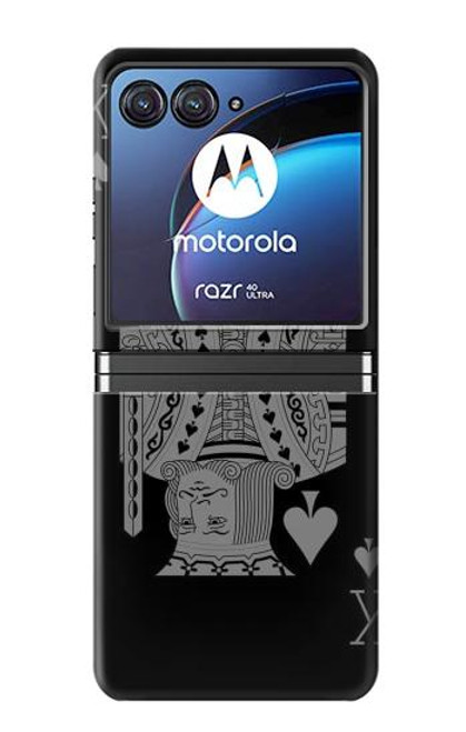 W3520 Black King Spade Hard Case For Motorola Razr 40 Ultra