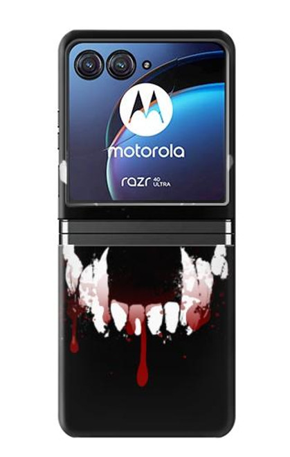 W3527 Vampire Teeth Bloodstain Hard Case For Motorola Razr 40 Ultra