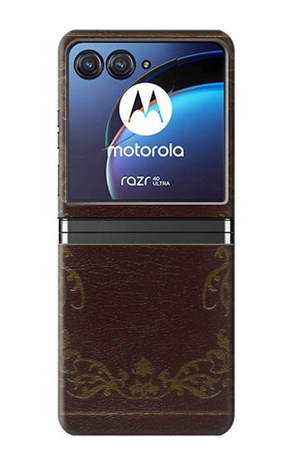 W3553 Vintage Book Cover Hard Case For Motorola Razr 40 Ultra