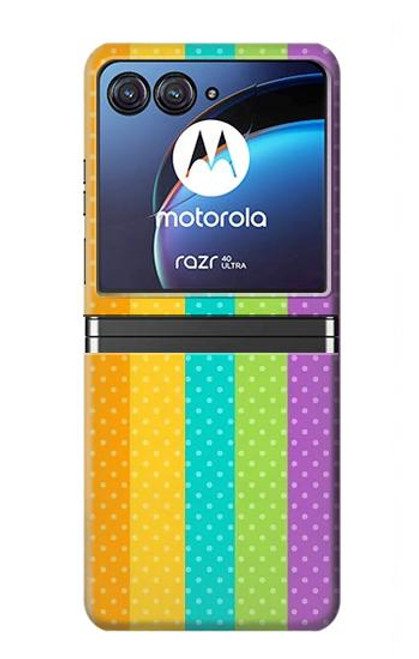 W3678 Colorful Rainbow Vertical Hard Case For Motorola Razr 40 Ultra