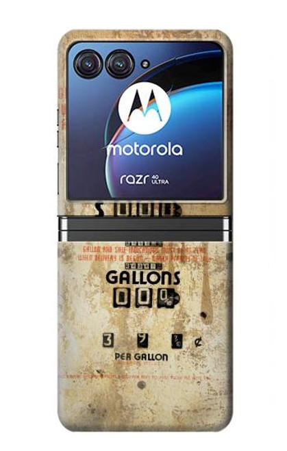 W3954 Vintage Gas Pump Hard Case For Motorola Razr 40 Ultra