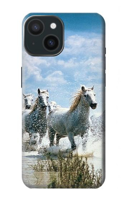 W0250 White Horse Hard Case and Leather Flip Case For iPhone 15