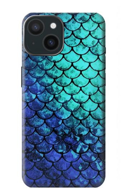 W3047 Green Mermaid Fish Scale Hard Case and Leather Flip Case For iPhone 15