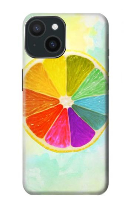 W3493 Colorful Lemon Hard Case and Leather Flip Case For iPhone 15