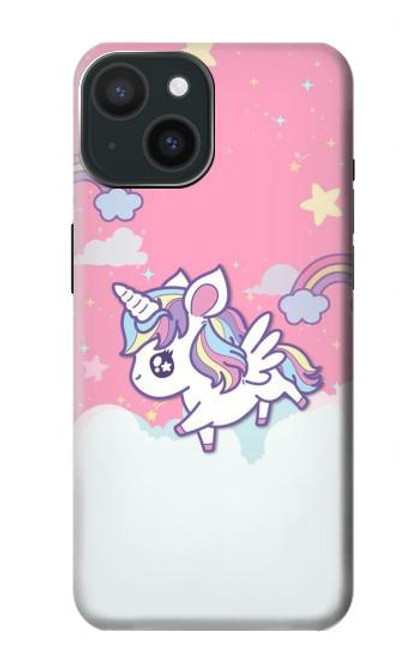 W3518 Unicorn Cartoon Hard Case and Leather Flip Case For iPhone 15