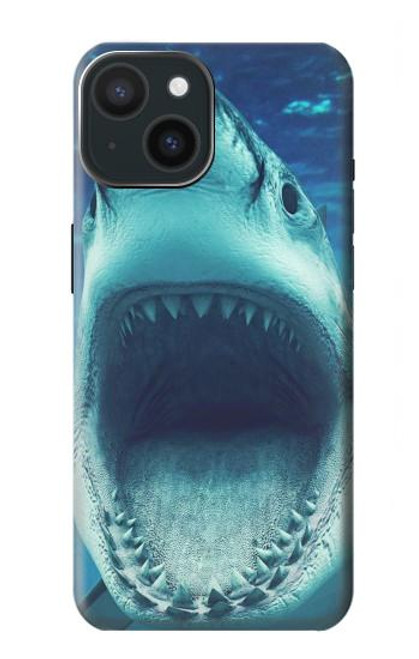 W3548 Tiger Shark Hard Case and Leather Flip Case For iPhone 15