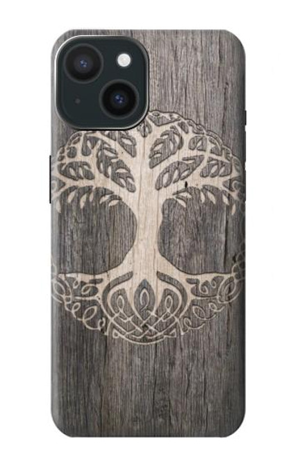 W3591 Viking Tree of Life Symbol Hard Case and Leather Flip Case For iPhone 15