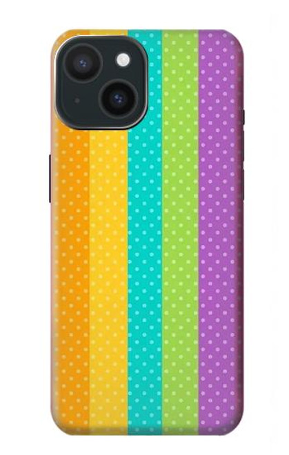 W3678 Colorful Rainbow Vertical Hard Case and Leather Flip Case For iPhone 15