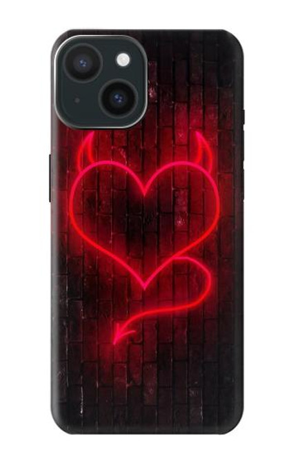 W3682 Devil Heart Hard Case and Leather Flip Case For iPhone 15