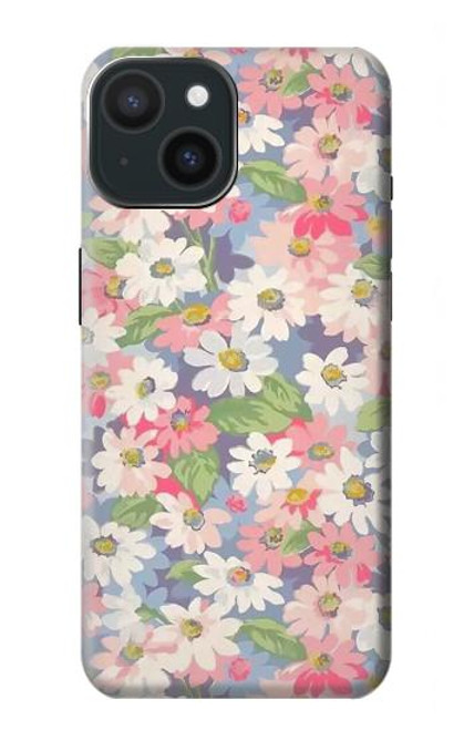 W3688 Floral Flower Art Pattern Hard Case and Leather Flip Case For iPhone 15