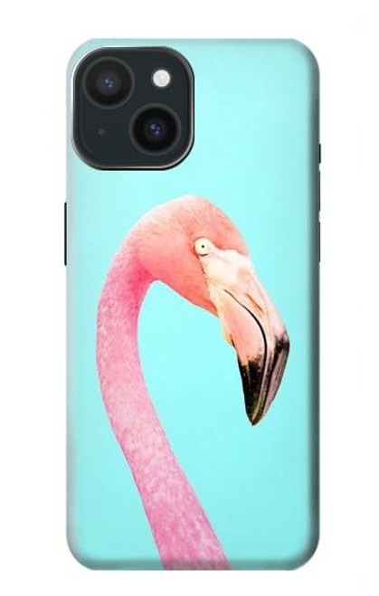 W3708 Pink Flamingo Hard Case and Leather Flip Case For iPhone 15