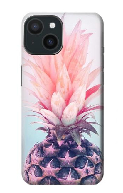 W3711 Pink Pineapple Hard Case and Leather Flip Case For iPhone 15