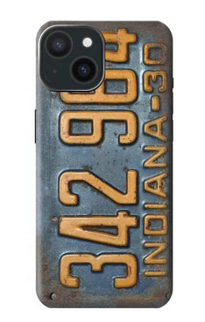 W3750 Vintage Vehicle Registration Plate Hard Case and Leather Flip Case For iPhone 15