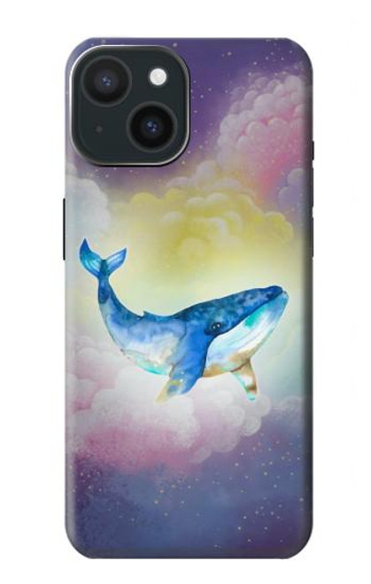 W3802 Dream Whale Pastel Fantasy Hard Case and Leather Flip Case For iPhone 15
