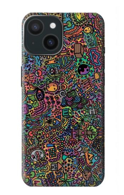 W3815 Psychedelic Art Hard Case and Leather Flip Case For iPhone 15