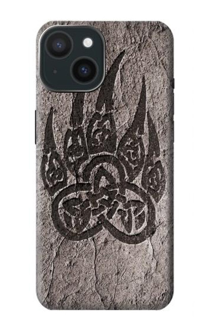 W3832 Viking Norse Bear Paw Berserkers Rock Hard Case and Leather Flip Case For iPhone 15